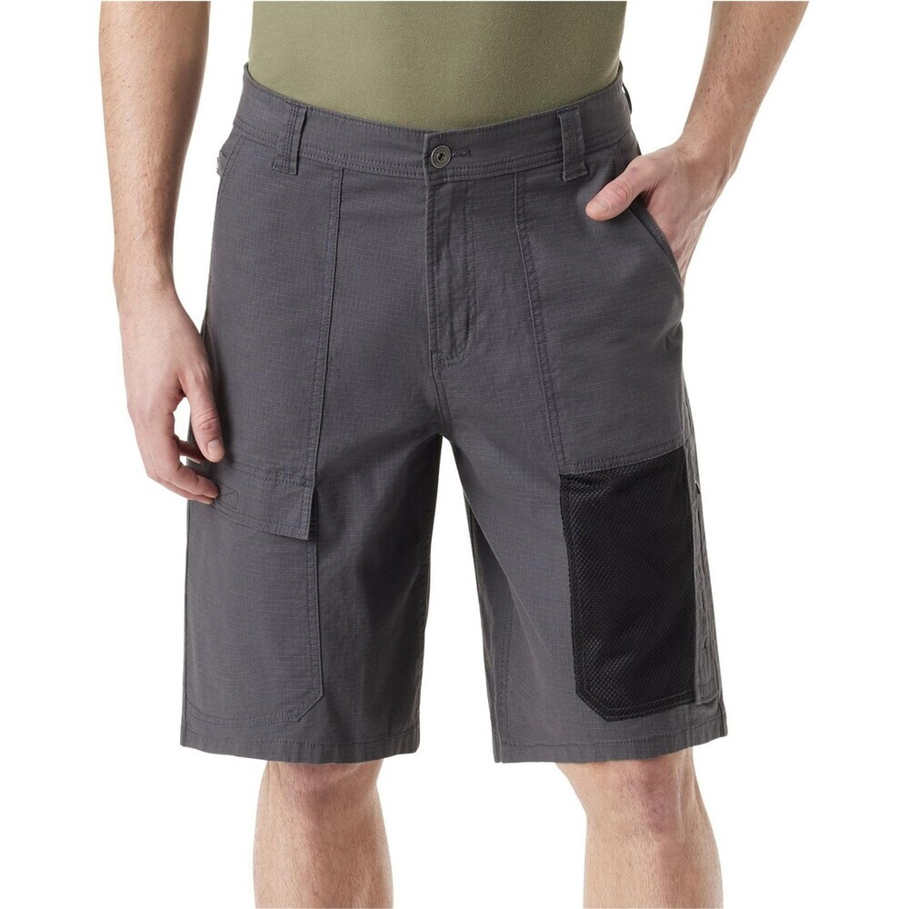 Bass Outdoor Explorer Shorts Men's 32 Gray Stretch Belted Waist Cargo UPS449